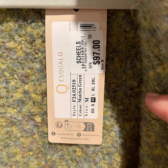 ESQUALO Matcha Green Cardigan in M - Picture 3 of 7